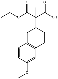 3-Ethoxy-2-(6-methoxy-1,2,3,4-tetrahydronaphthalen-2-yl)-2-methyl-3-oxopropanoic acid 구조식 이미지