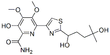 (-)-6-[2-(1,4-Dihydroxy-4-methylpentyl)-4-thiazolyl]-3-hydroxy-4,5-dimethoxy-2-pyridinecarboxamide 구조식 이미지