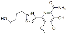 3-Hydroxy-6-[2-(4-hydroxypentyl)-4-thiazolyl]-4,5-dimethoxy-2-pyridinecarboxamide 구조식 이미지