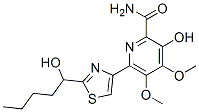 (+)-3-Hydroxy-6-[2-(1-hydroxypentyl)-4-thiazolyl]-4,5-dimethoxy-2-pyridinecarboxamide Structure