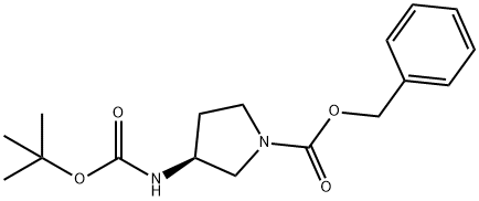 (S)-1-N-CBZ-3-N-BOC-아미노피롤리딘 구조식 이미지