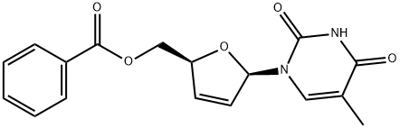 [(2S,5R)-5-(5-methyl-2,4-dioxo-pyrimidin-1-yl)-2,5-dihydrofuran-2-yl]methyl benzoate 구조식 이미지