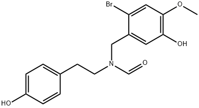 N-(p-Hydroxyphenethyl)-N-(2-bromo-5-hydroxy-4-methoxybenzyl)formamide Structure