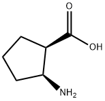 (1R,2S)-2-Aminocyclopentanecarboxylic acid Structure