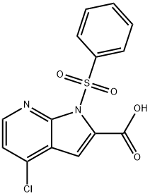 4-chloro-1-(phenylsulfonyl)-1H-pyrrolo[2,3-b]pyridine-2-carboxylic acid Structure