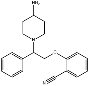 2-[2-(4-Amino-piperidin-1-yl)-2-phenyl-ethoxy]-benzonitrile Structure