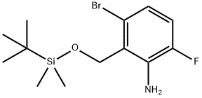 3-broMo-2-((tert-butyldiMethylsilyloxy)Methyl)-6-fluoroaniline Structure