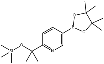5-(4,4,5,5-tetramethyl-1,3,2-dioxaborolan-2-yl)-2-(2-(trimethylsilyloxy)propan-2-yl)pyridine 구조식 이미지
