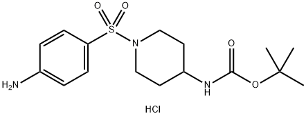 [1-(4-Amino-benzenesulfonyl)-piperidin-4-yl]-carbamic acid tert-butyl ester hydrochloride Structure