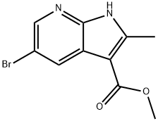 1H-Pyrrolo[2,3-b]pyridine-3-carboxylic acid, 5-broMo-2-Methyl-, Methyl ester Structure