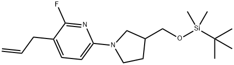 3-Allyl-6-(3-((tert-butyldimethylsilyloxy)methyl)-pyrrolidin-1-yl)-2-fluoropyridine Structure