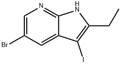 5-Bromo-2-ethyl-3-iodo-1H-pyrrolo[2,3-b]pyridine 구조식 이미지