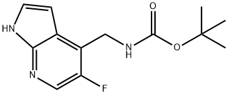 tert-Butyl [(5-fluoro-1H-pyrrolo[2,3-b]pyridin-4-yl)methyl]carbamate 구조식 이미지