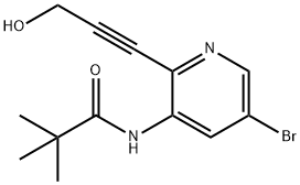 N-(5-Bromo-2-(3-hydroxyprop-1-yn-1-yl)pyridin-3-yl)pivalamide Structure