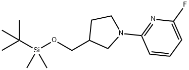2-(3-((tert-Butyldimethylsilyloxy)methyl)-pyrrolidin-1-yl)-6-fluoropyridine Structure