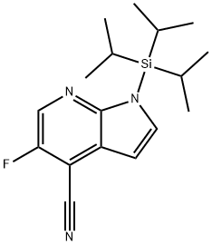 5-Fluoro-1-(triisopropylsilyl)-1H-pyrrolo[2,3-b]-pyridine-4-carbonitrile 구조식 이미지