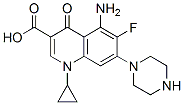 5-amino-1-cyclopropyl-6-fluoro-4-oxo-7-piperazin-1-yl-quinoline-3-carb oxylic acid 구조식 이미지