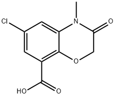 6-Chloro-3,4-dihydro-4-methyl-3-oxo-2H-1,4-benzoxanine-8-carboxylic acid 구조식 이미지