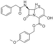 7-PHENYLACETAMIDE-3-HYDROXY-3-CEPHEM-4-CARBOXYLIC ACID P-METHOXYBENZYL ESTER Structure