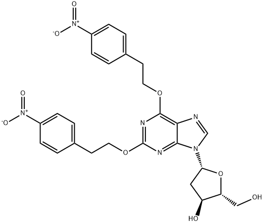 2,6-BIS-O-[2-(4-니트로페닐)에틸]-2'-데옥시산토신 구조식 이미지