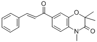 (E)-7-(1-Oxo-3-phenyl-2-propenyl)-2,2,4-trimethyl-2H-1,4-benzoxazin-3( 4H)-one 구조식 이미지