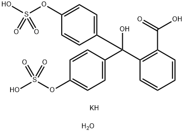 phenolphthalein carbinol disulfate, tripotassium salt.H2O Structure