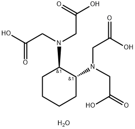 TRANS-1,2-DIAMINOCYCLOHEXANE-N,N,N',N'-TETRAACETIC ACID MONOHYDRATE 구조식 이미지