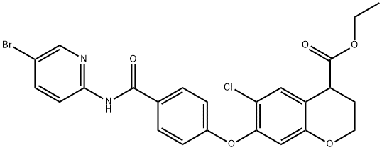 ethyl 7-(4-(5-bromopyridin-2-ylcarbamoyl)phenoxy)-
6-chlorochroman-4-carboxylate 구조식 이미지