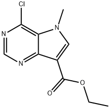 ethyl 4-chloro-5-methyl-5h-pyrrolo[3,2-d]pyrimidine-7-carboxylate Structure