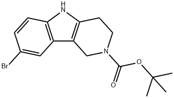 tert-butyl 8-bromo-1,3,4,5-tetrahydro-2H-pyrido[4,3-b]indole-2-carboxylate 구조식 이미지