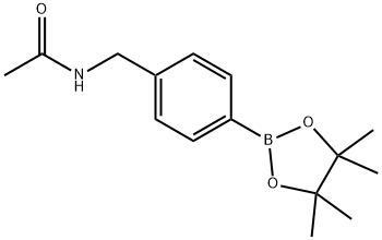 N-(4-(4,4,5,5-tetramethyl-1,3,2-dioxaborolan-2-yl)benzyl)acetamide 구조식 이미지