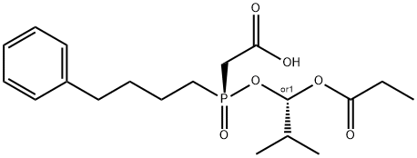 {[2-METHYL-1-(PROPIONYLOXY)PROPOXY](4-PHENYLBUTYL)PHOSPHORYL}ACETIC ACID Structure