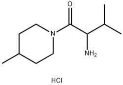 2-Amino-3-methyl-1-(4-methyl-1-piperidinyl)-1-butanone hydrochloride 구조식 이미지