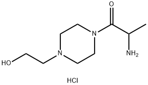 2-Amino-1-[4-(2-hydroxyethyl)-1-piperazinyl]-1-propanone hydrochloride 구조식 이미지