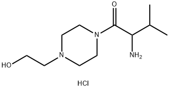 2-Amino-1-[4-(2-hydroxyethyl)-1-piperazinyl]-3-methyl-1-butanone hydrochloride 구조식 이미지