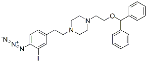 1-(2-(diphenylmethoxy)ethyl)-4-(2-(4-azido-3-iodophenyl)ethyl)piperazine Structure