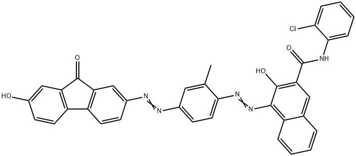 2-Naphthalenecarboxamide, N-(2-chlorophenyl)-3-hydroxy- 4-[[4-[(7-hydroxy-9-oxo-9H-fluoren-2-yl)azo]-2 -methylphenyl]azo]- 구조식 이미지