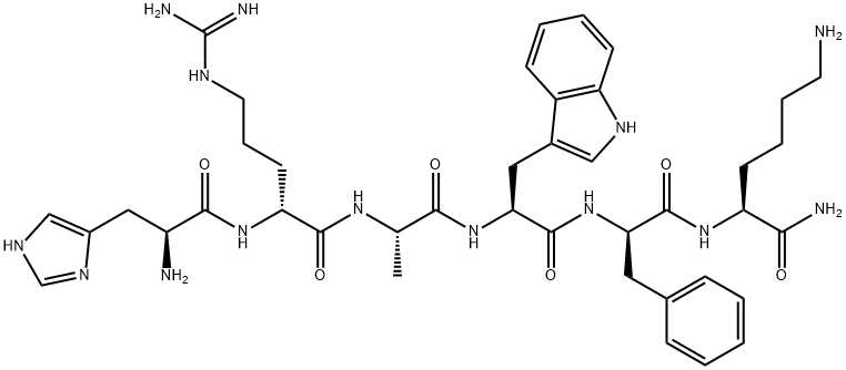 histidyl-arginyl-alanyl-tryptophyl-phenylalanyl-lysinamide Structure