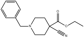 1-BENZYL-4-CYANO-4-PIPERIDINECARBOXYLIC ACID ETHYL ESTER Structure