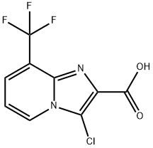 3-클로로-8-(트리플루오로메틸)이미다조-[1,2-a]피리딘-2-카르복실산 구조식 이미지