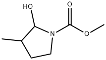 2-hydroxy-3-Methyl-1-Pyrrolidinecarboxylic acid Methyl ester 구조식 이미지