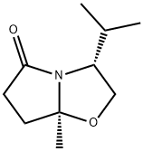 (3R-CIS)-(-)-3-ISOPROPYL-7A-METHYLTETRAHYDROPYRROLO[2,1-B]OXAZOL-5(6H)-ONE 구조식 이미지