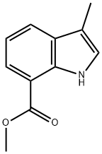 1H-Indole-7-carboxylic acid, 3-Methyl-, Methyl ester 구조식 이미지