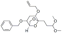 6,8-Dioxabicyclo3.2.1octane, 5-(3,3-dimethoxypropyl)-2-(phenylmethoxy)-4-(2-propenyloxy)-, 1R-(exo,exo)- Structure