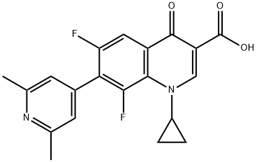 1-cyclopropyl-6,8-difluoro-1,4-dihydro-7-(2,6-dimethyl-4-pyridinyl)-4-oxo-3-quinolinecarboxyic acid 구조식 이미지