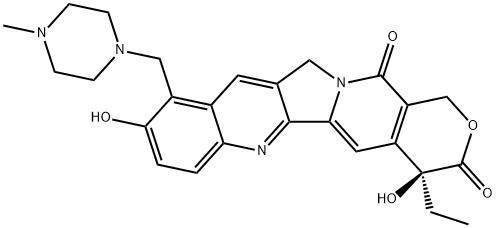 (S)-9-(4-메틸-1-피페라지닐)메틸-10-하이드록시캄프토테신 구조식 이미지