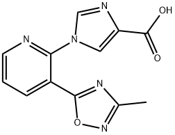 1-[3-(3-Methyl-1,2,4-oxadiazol-5-yl)pyridin-2-yl]-1H-imidazole-4-carboxylicacid Structure