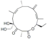 (3R,5R,9R,14R)-3,7,9,13-Tetramethyl-14-ethyl-11-methylene-5-hydroxy-5-(hydroxymethyl)oxacyclotetradeca-7,12-diene-2,4-dione Structure