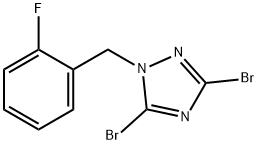 3,5-Dibromo-1-(2-fluorobenzyl)-1H-[1,2,4]triazole Structure