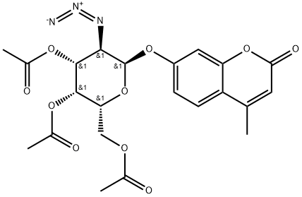 4-메틸uMbelliferyl3,4,6-트리-O-아세틸-2-아지도-2-데옥시-α-D-갈락토피라노사이드 구조식 이미지